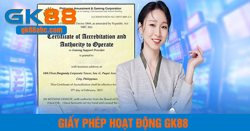 giấy phép hoạt động GK88